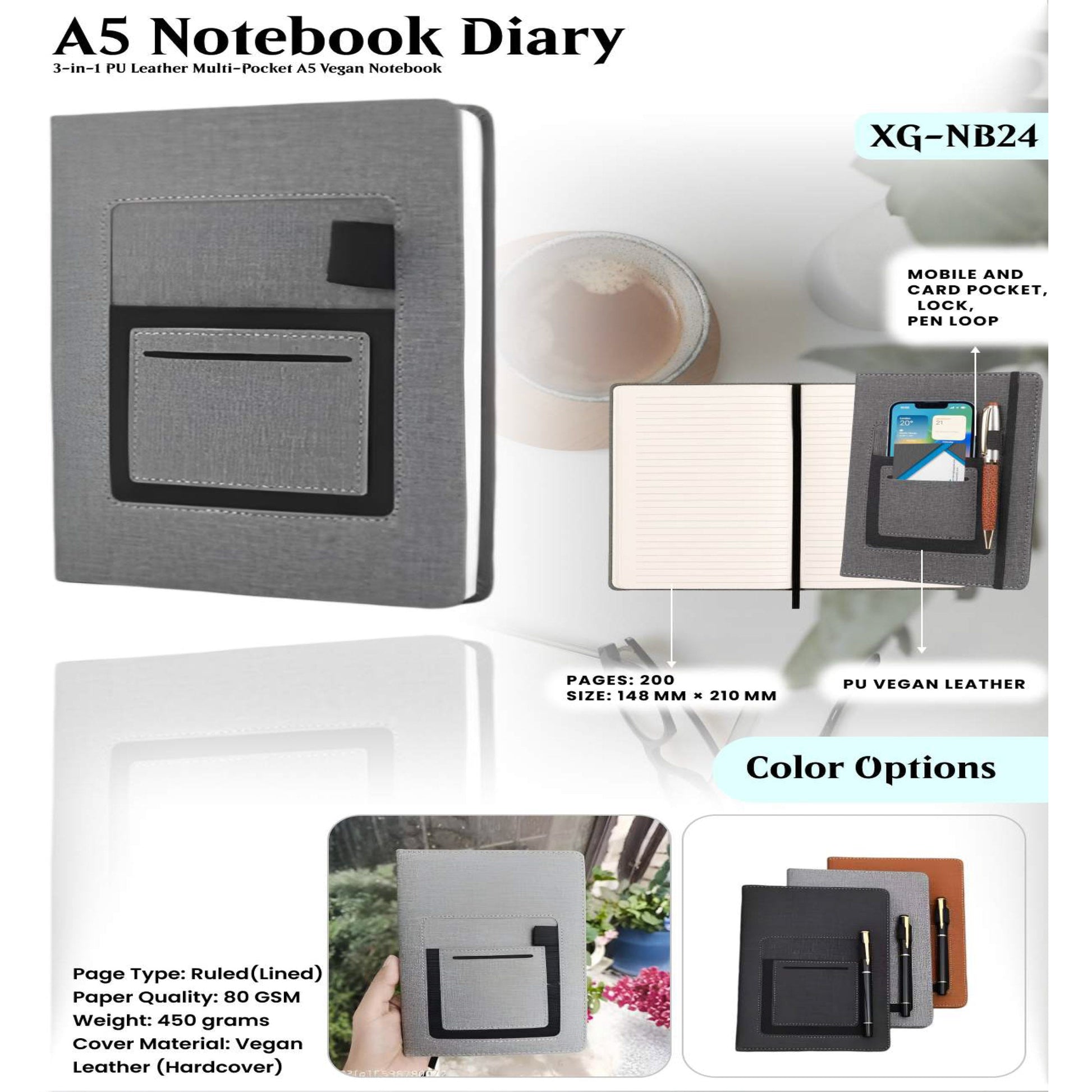 A5 Notebook Diary XG - NB24 MARSH Corporate gifts