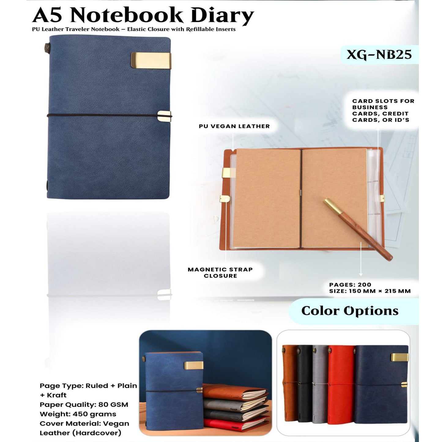 A5 Notebook Diary XG - NB25 MARSH Corporate gifts