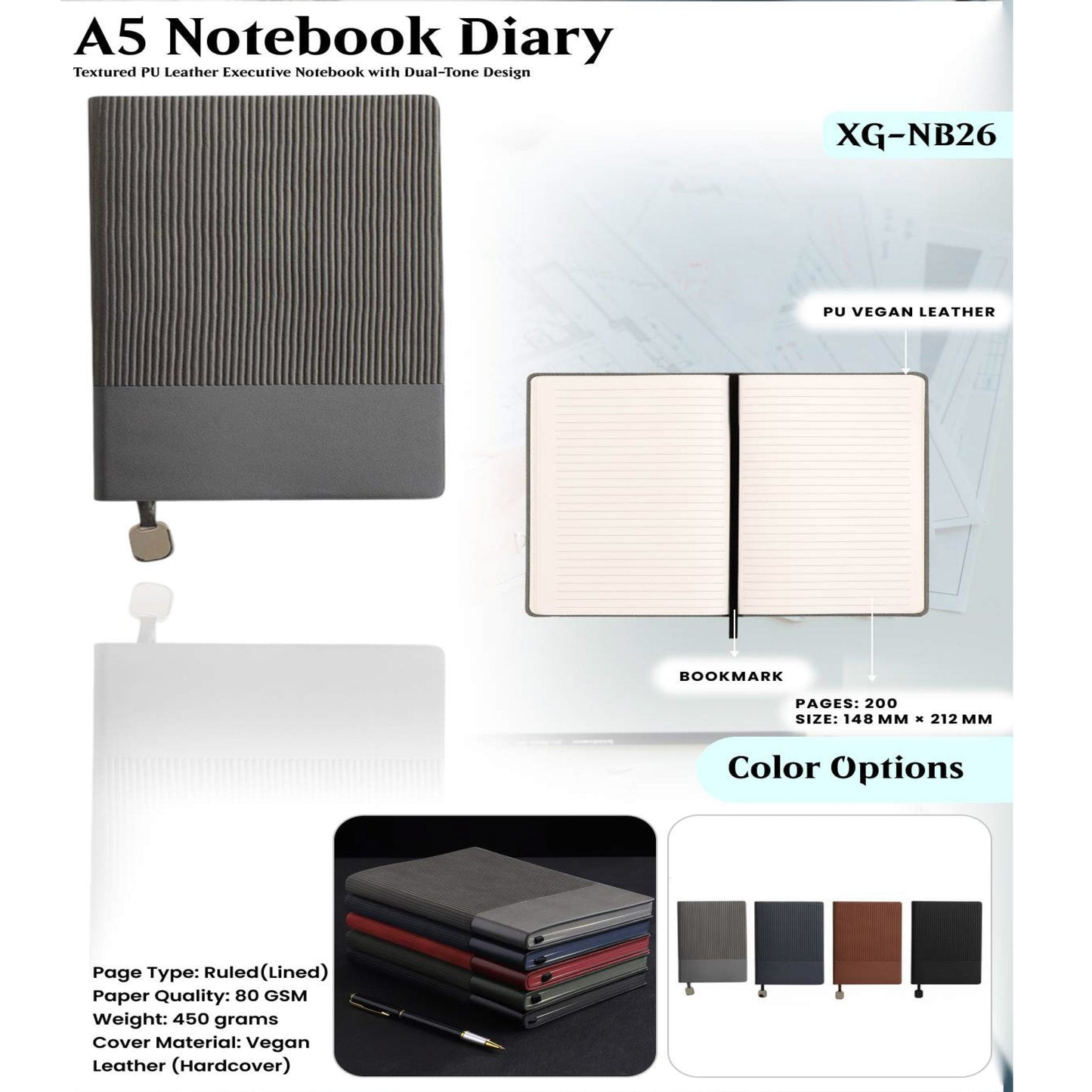 A5 Notebook Diary XG - NB26 MARSH Corporate gifts