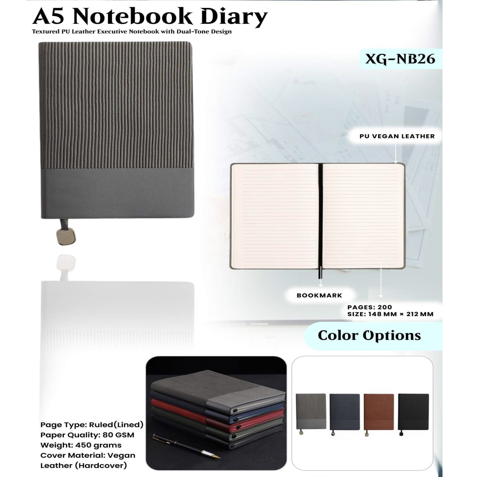 A5 Notebook Diary XG - NB26 MARSH Corporate gifts