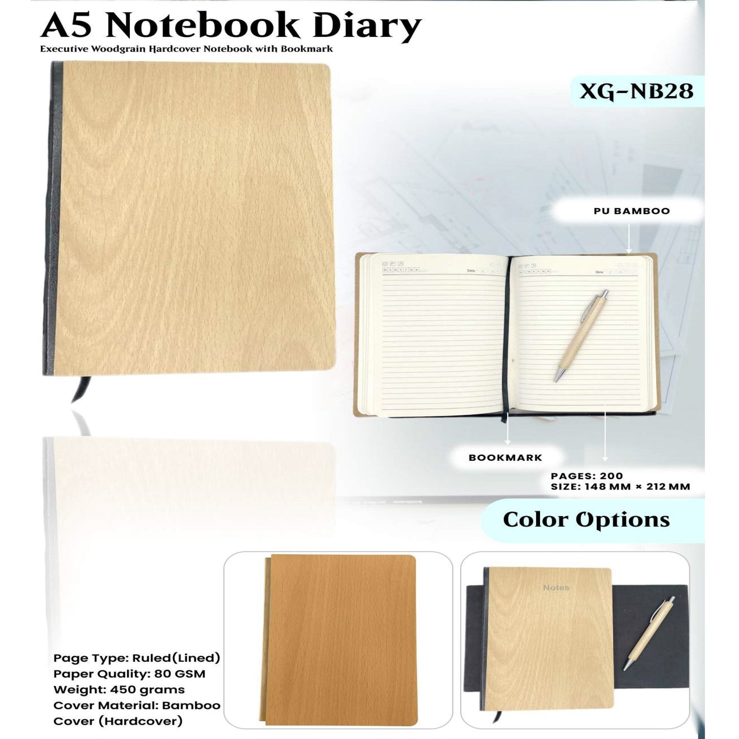 A5 Notebook Diary XG - NB28 MARSH Corporate gifts