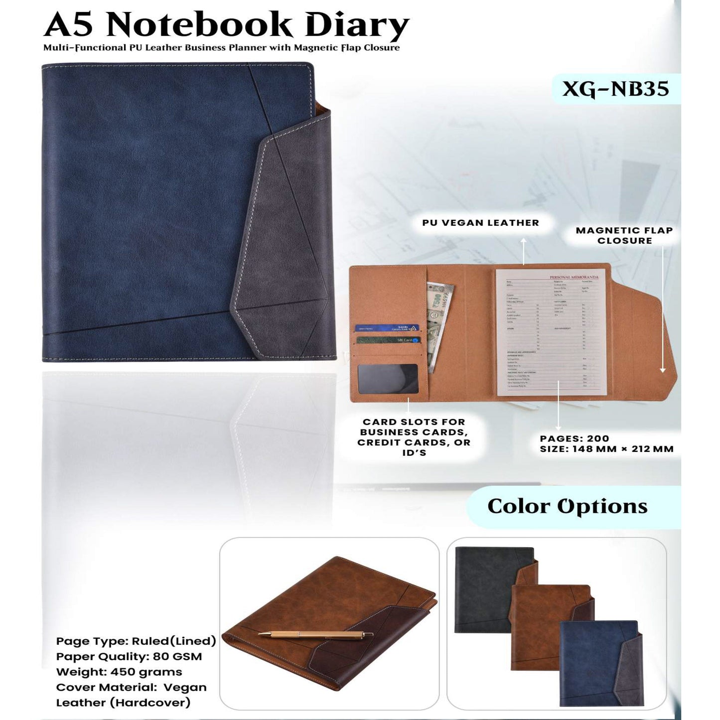 A5 Notebook Diary XG - NB35 MARSH Corporate gifts