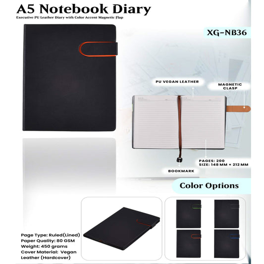 A5 Notebook Diary XG - NB36 MARSH Corporate gifts