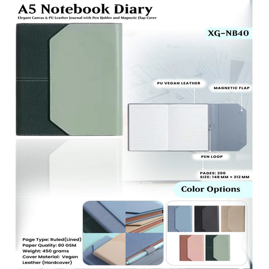 A5 Notebook Diary XG - NB40 MARSH Corporate gifts
