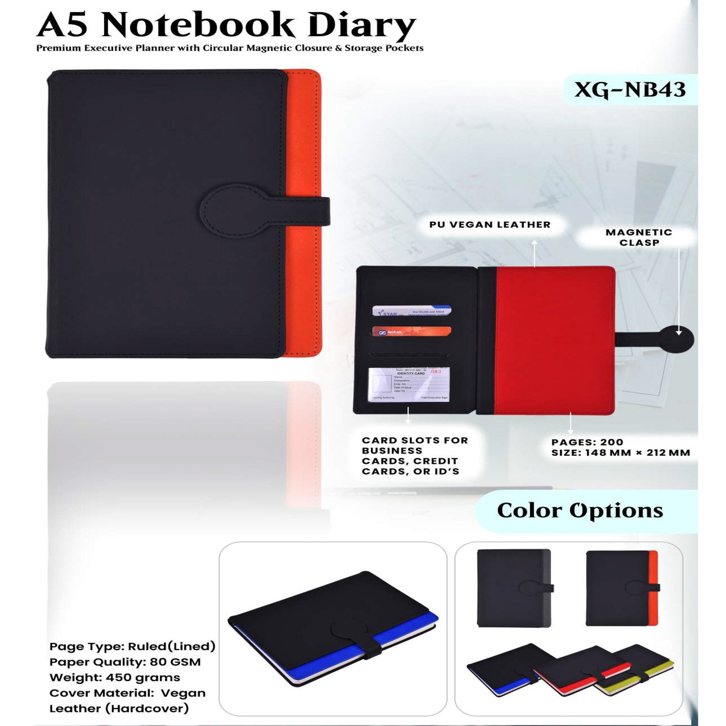 A5 Notebook Diary XG - NB43 MARSH Corporate gifts