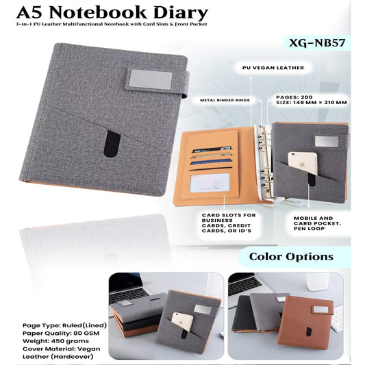 A5 Notebook Diary XG - NB57 MARSH Corporate gifts