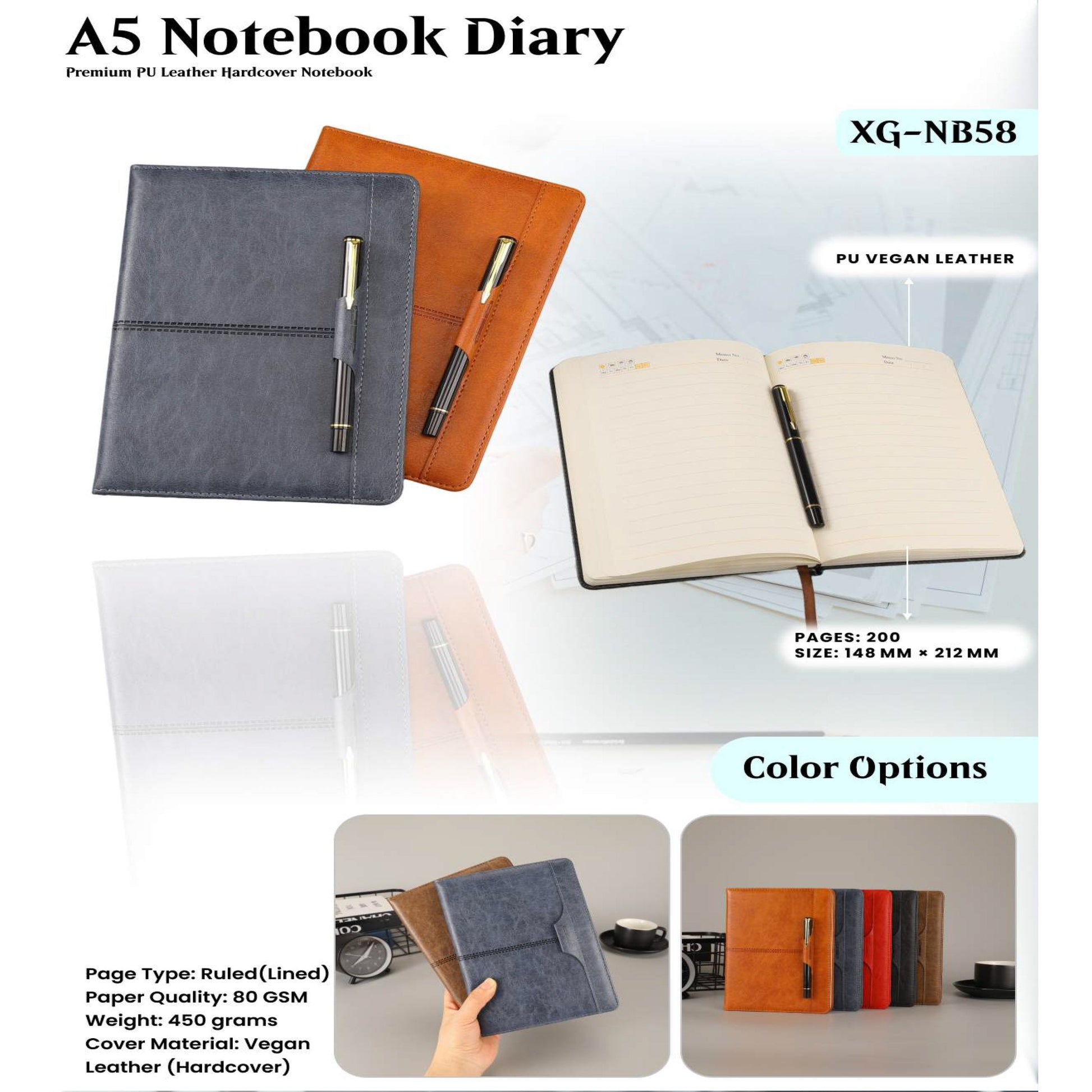 A5 Notebook Diary XG - NB58 MARSH Corporate gifts