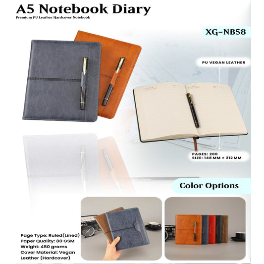 A5 Notebook Diary XG - NB58 MARSH Corporate gifts