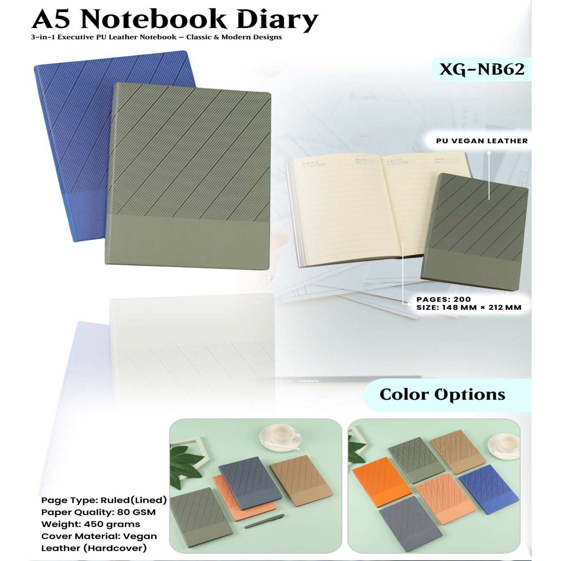 A5 Notebook Diary XG - NB62 MARSH Corporate gifts