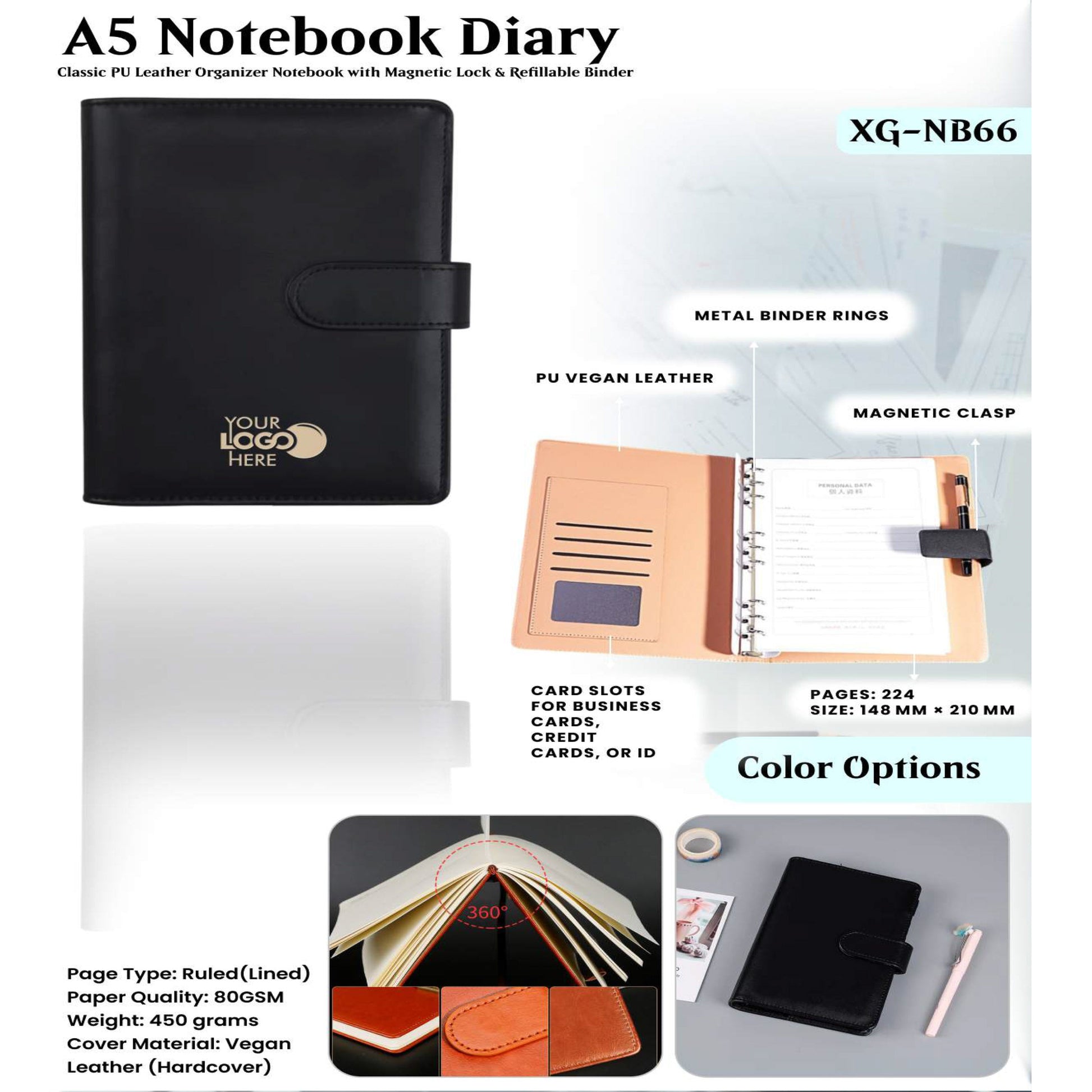 A5 Notebook Diary XG - NB66 MARSH Corporate gifts