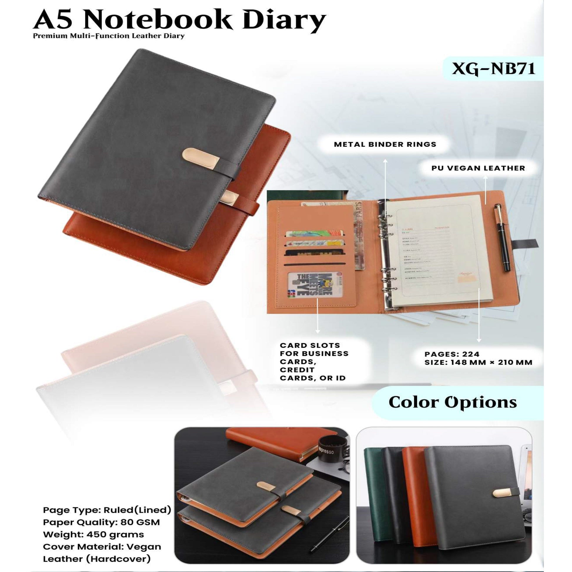 A5 Notebook Diary XG -NB71 MARSH Corporate gifts