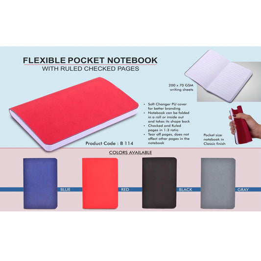 Flexible Pocket Notebook with Ruled & Checked pages  - B 114 MARSH Corporate gifts