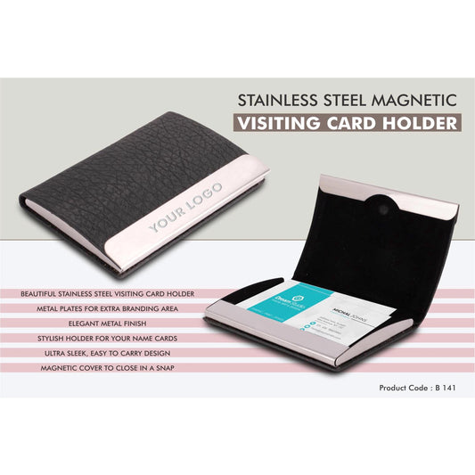 Stainless Steel Magnetic Visiting Card holder- Black -   B 141 MARSH Corporate gifts