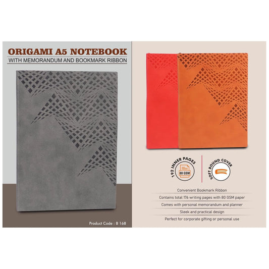 Origami A5 Notebook with Memorandum and Bookmark Ribbon -  B 168 MARSH Corporate gifts