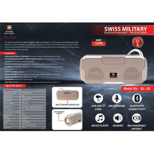 SWISS MILITARY - BLUETOOTH SPEAKER  - BL25 MARSH Corporate gifts