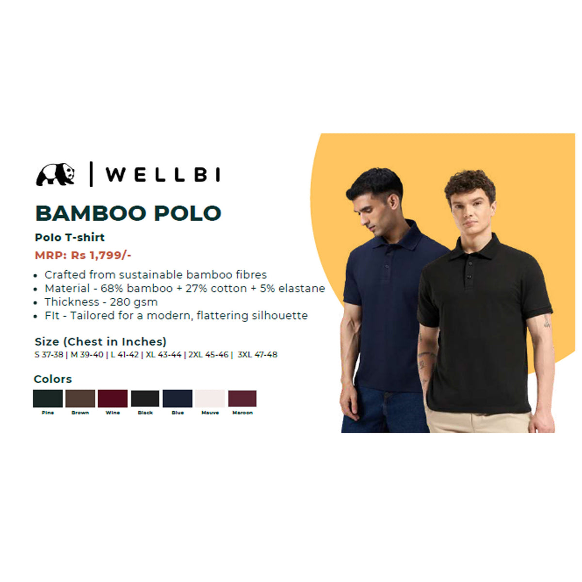 WellBi Bamboo Polo T-shirt