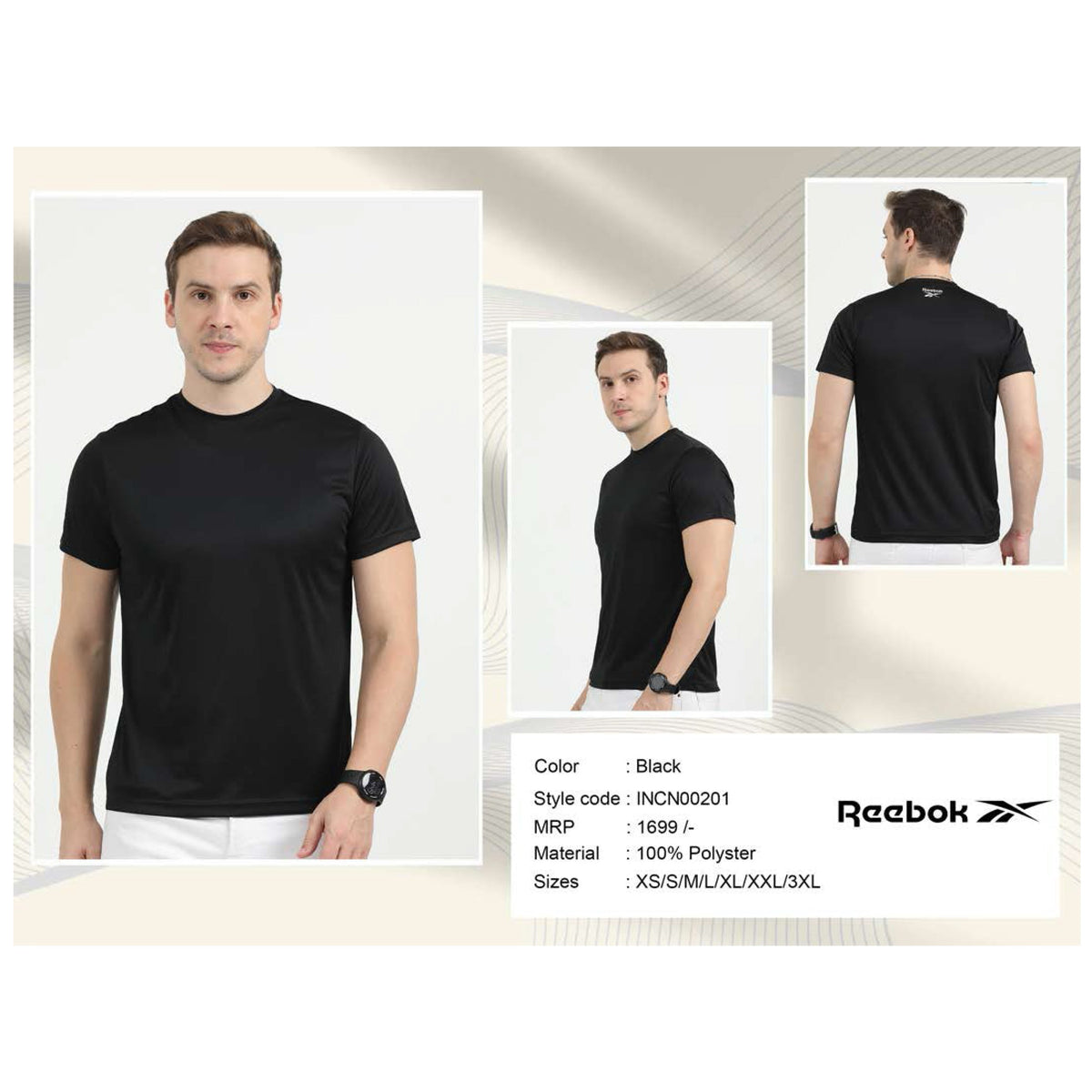 Reebok Polyester Round Neck T-shirt