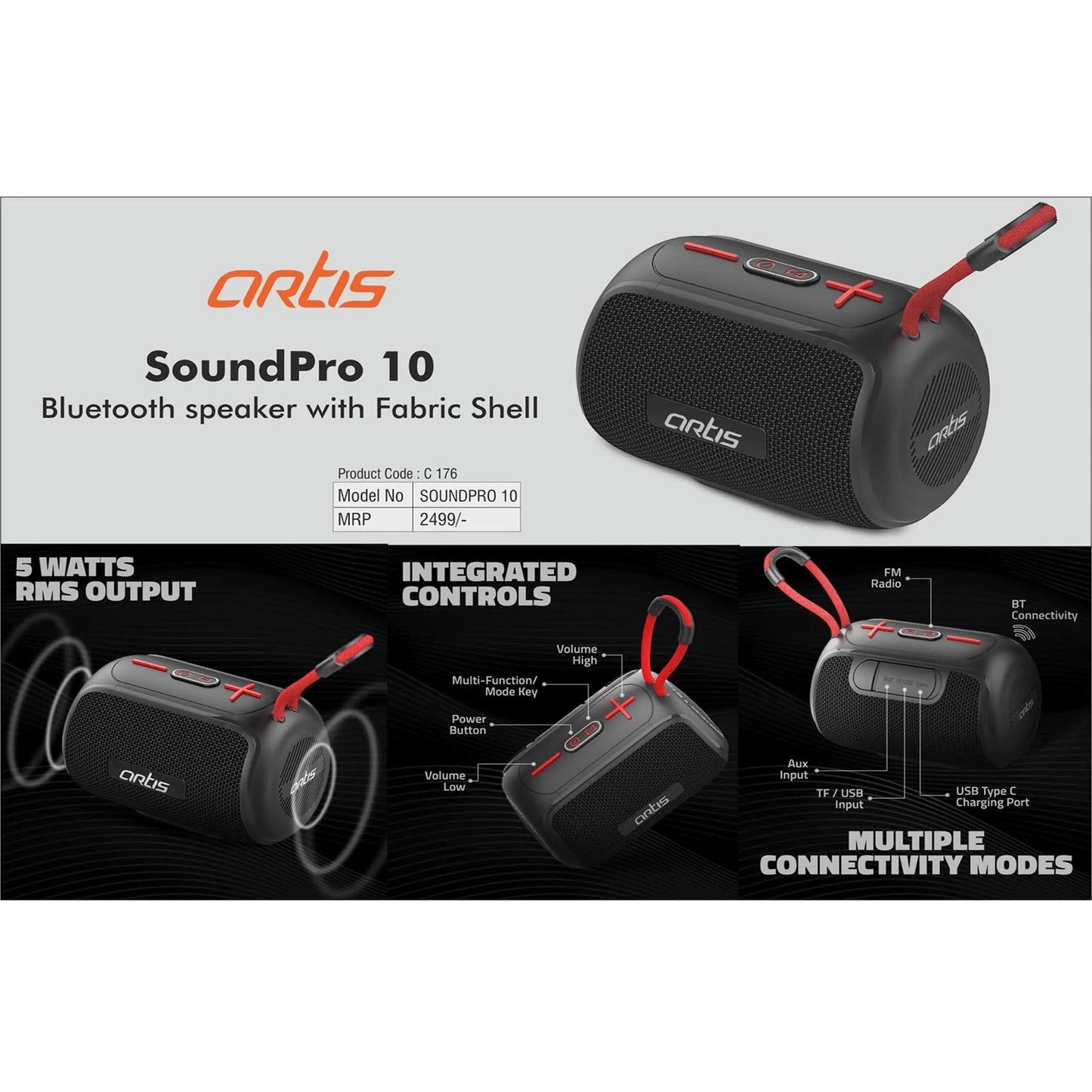 Ortis Soundpro 10 Bluetooth speaker with Fabric Shell  - C 176 MARSH Corporate gifts