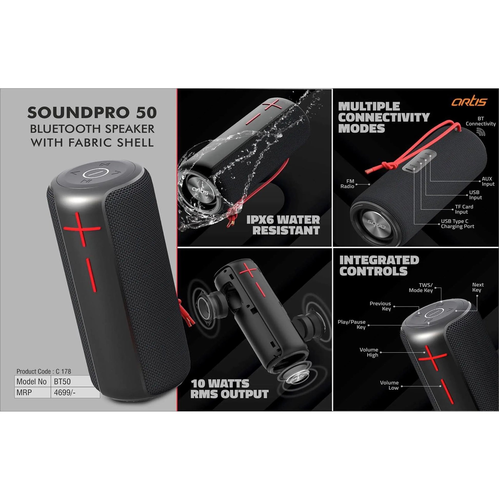 Ortis Soundpro 50 Bluetooth speaker with Fabric Shell - C 178 MARSH Corporate gifts