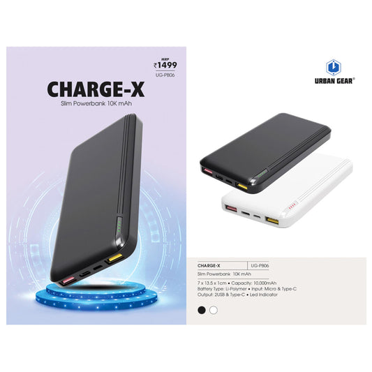URBAN GEAR - CHARGE X - Powerbank 10,000mAh - UG-PB06 MARSH Corporate gifts