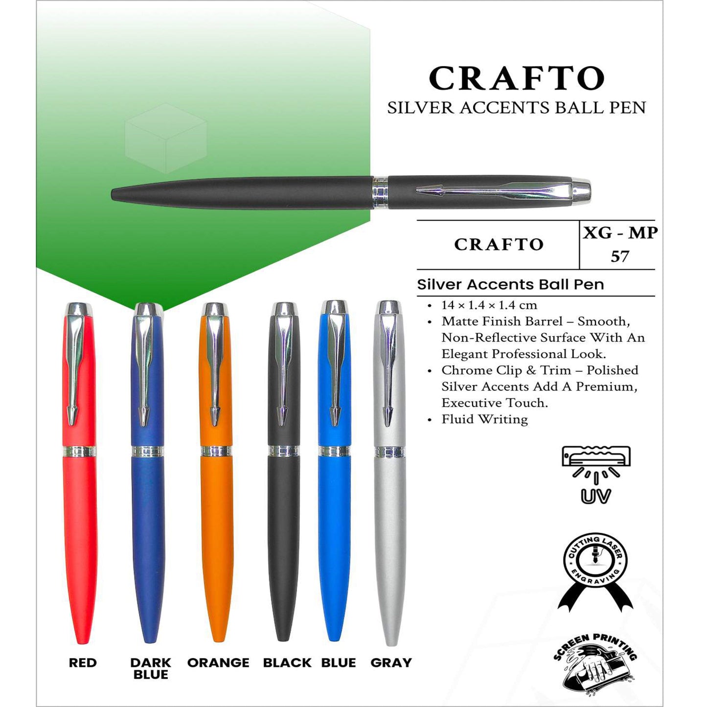 Crafto Silver Accents  Ball Pen  XG -MP57 MARSH Corporate gifts