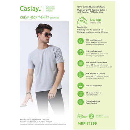 Caslay Recycled Crew Neck T-shirt