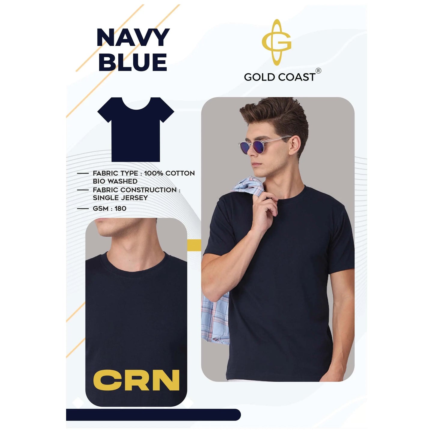 Gold Coast Cotton Biowash Round Neck - CRN MARSH Corporate gifts