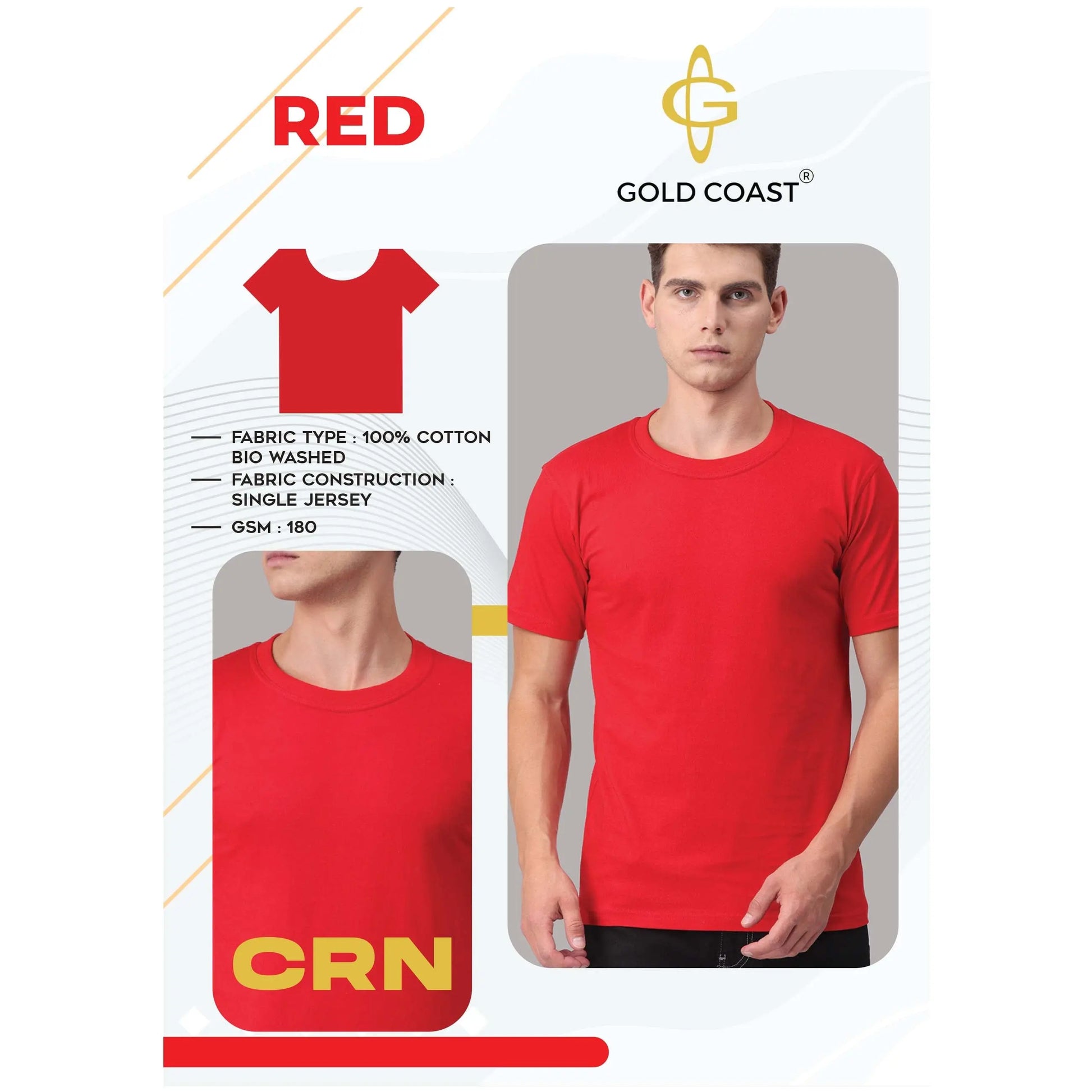 Gold Coast Cotton Biowash Round Neck - CRN MARSH Corporate gifts