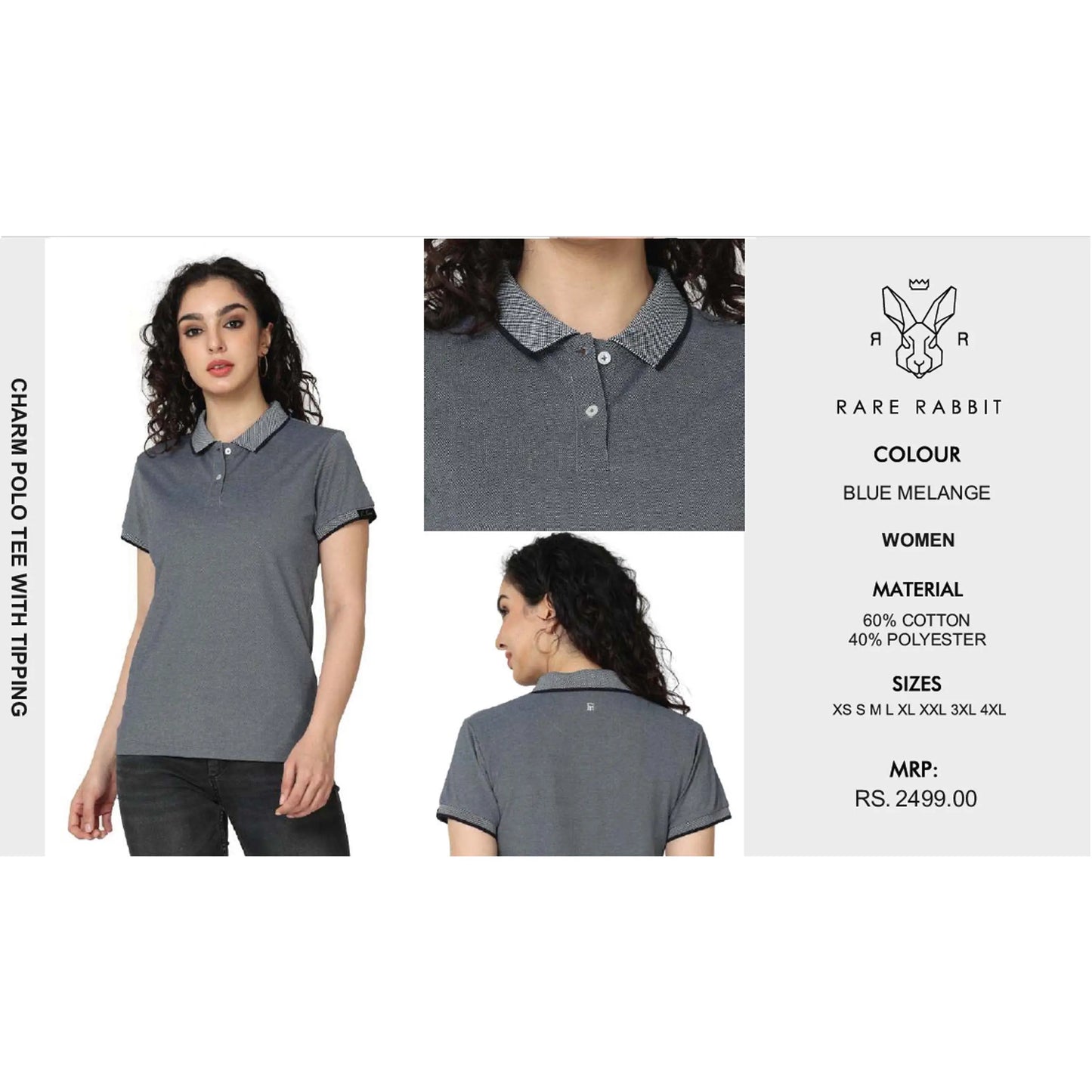 Rare Rabbit Charm Polo T Shirt With Tipping MARSH Corporate gifts