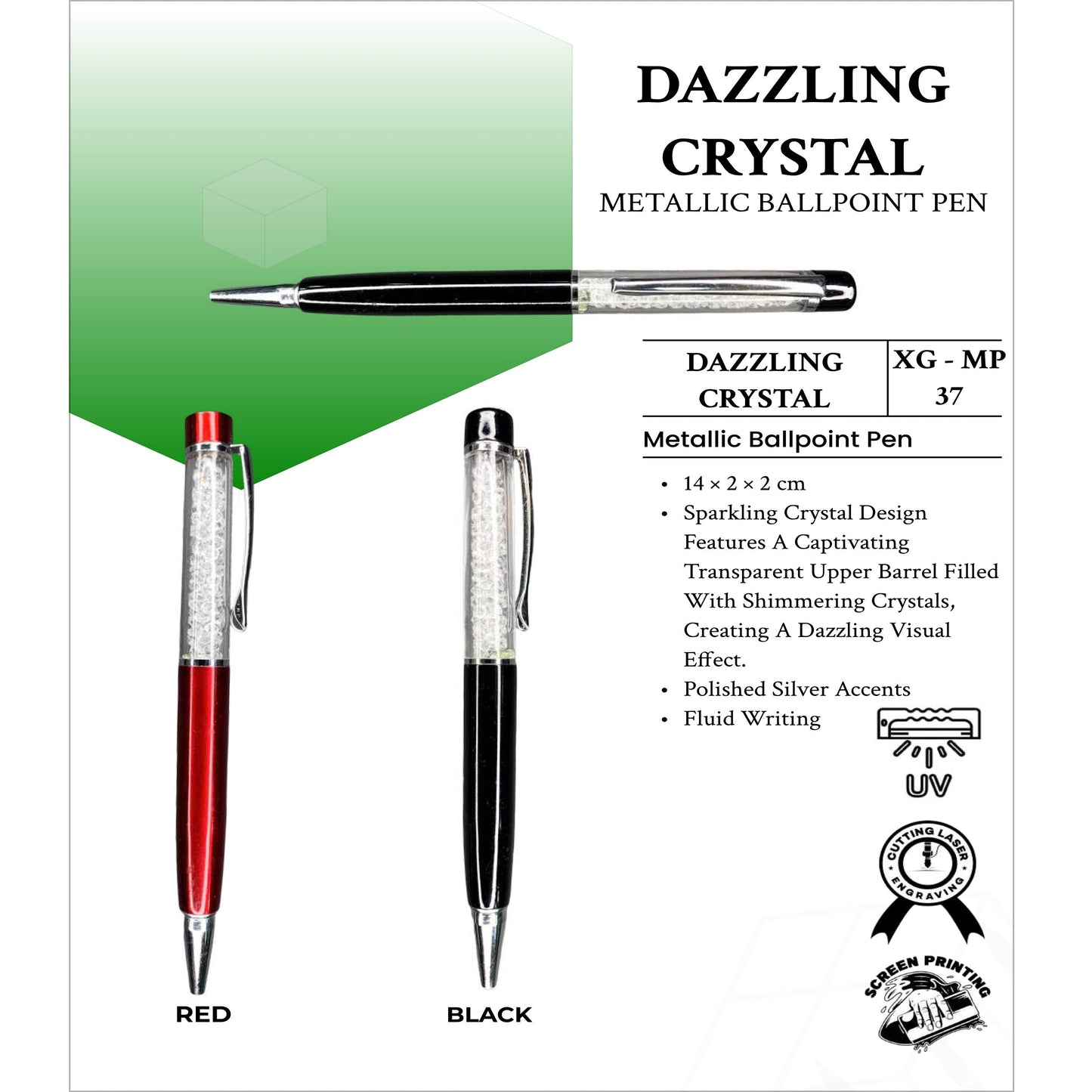 Dazzling Crystal Metallic Ball Point Pen XG- MP37 MARSH Corporate gifts