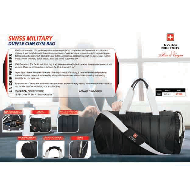 SWISS MILITARY - GYM BAG -DB4 MARSH Corporate gifts