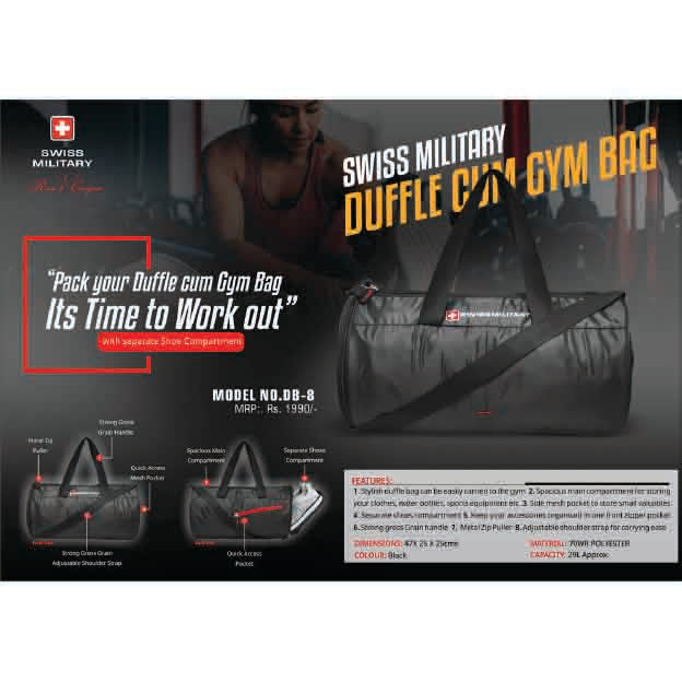 SWISS MILITARY - GYM BAG -DB8 MARSH Corporate gifts