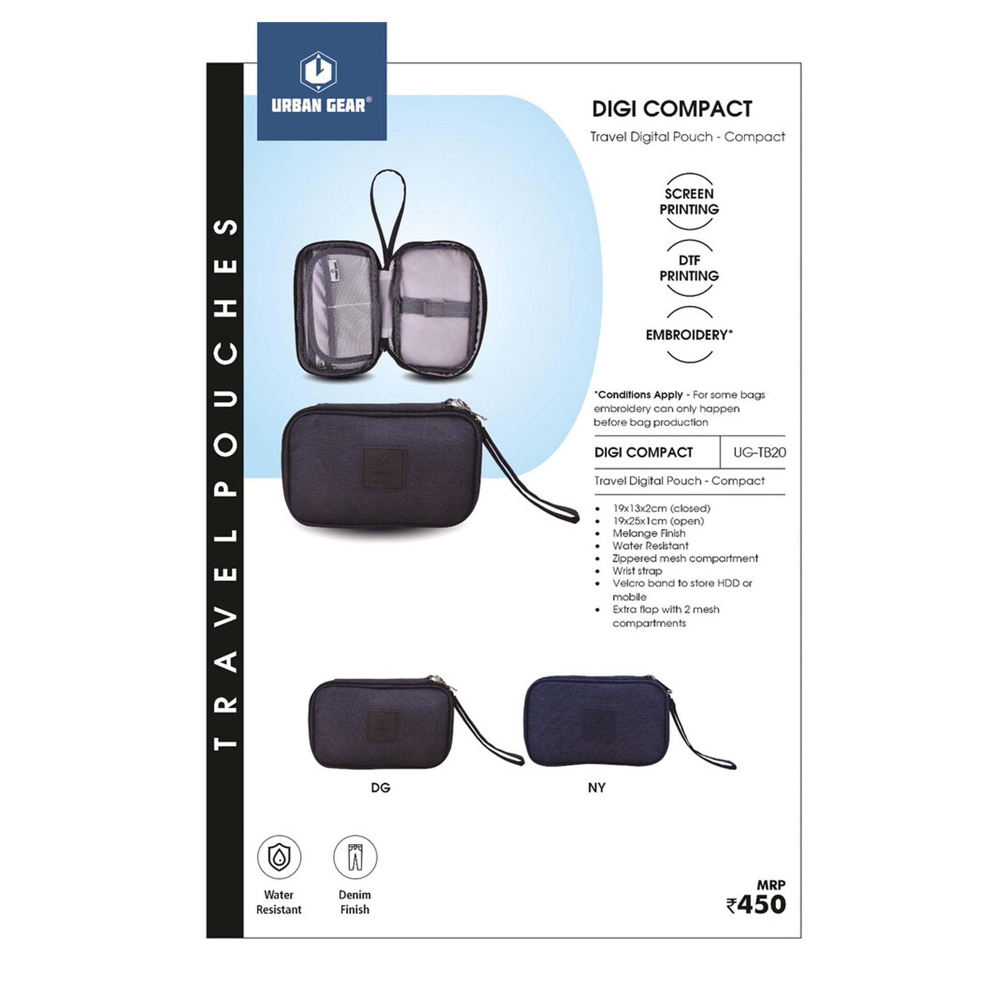 URBAN GEAR - Techie Pouch Compact - Travel Digital Pouch -  UG-TB26 MARSH Corporate gifts