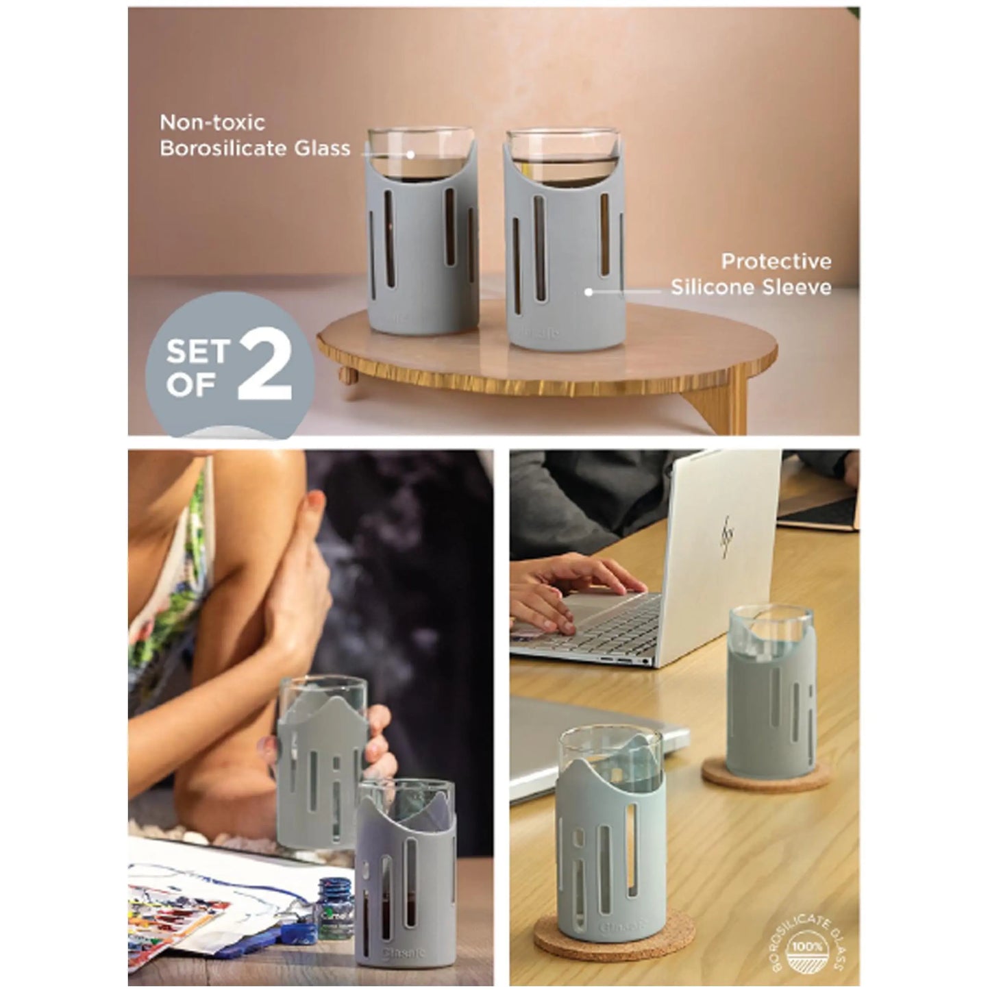 GLASAFE - DRINK 'N' SIP - GLASS BOTTLE MARSH Corporate gifts
