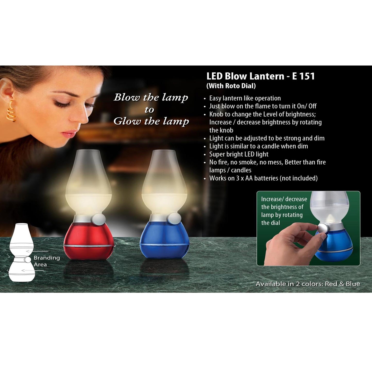 Blow lantern with roto dial (compact size) -  E 151 MARSH Corporate gifts