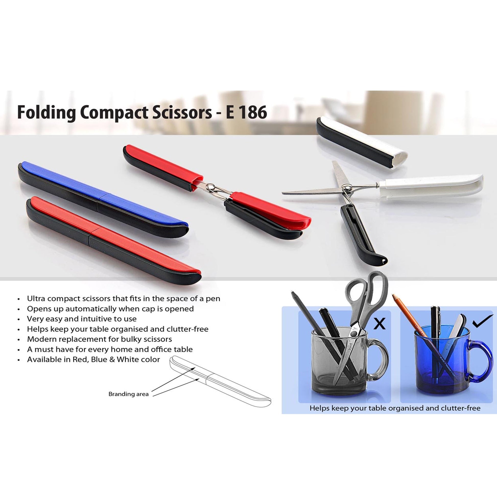 Folding Compact Scissors  -  E 186 MARSH Corporate gifts