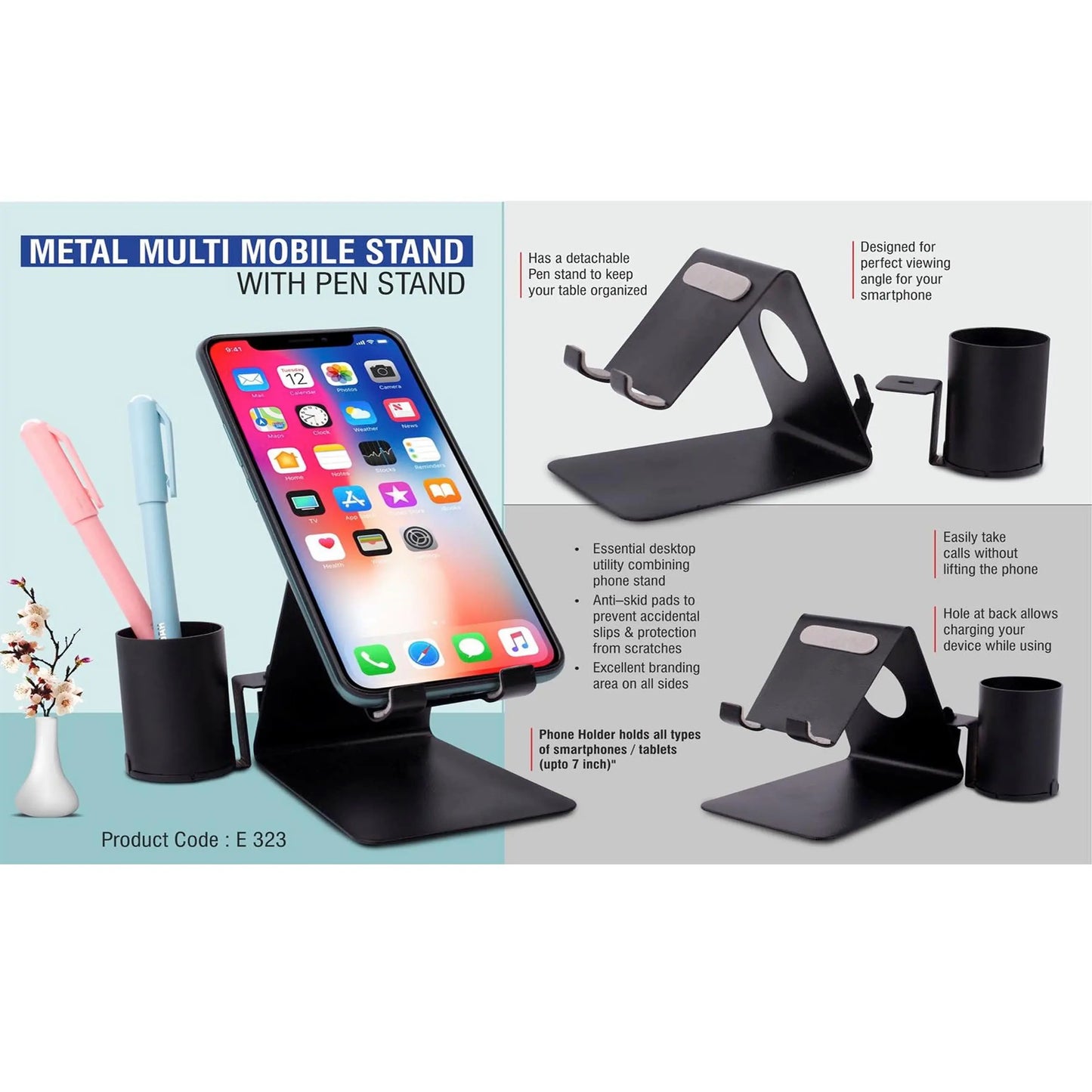 Metal mobile stand with Detachable Tumbler  -  E 323 MARSH Corporate gifts