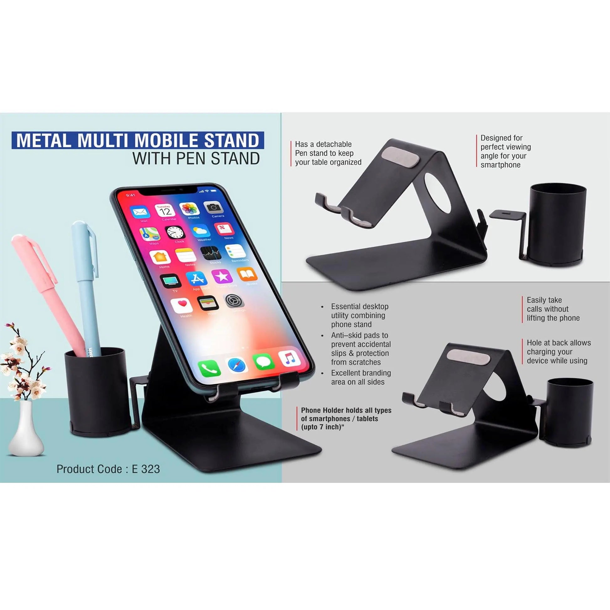 Metal mobile stand with Detachable Tumbler  -  E 323 MARSH Corporate gifts