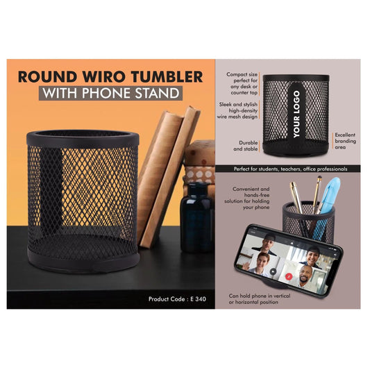 Round Wiro tumbler with Slide-out Phone Stand -  E 340 MARSH Corporate gifts