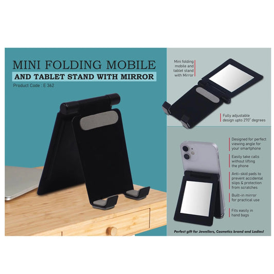 Mini metal folding mobile and tablet stand with Mirror | Adjustable  to any desired angle - E 362 MARSH Corporate gifts