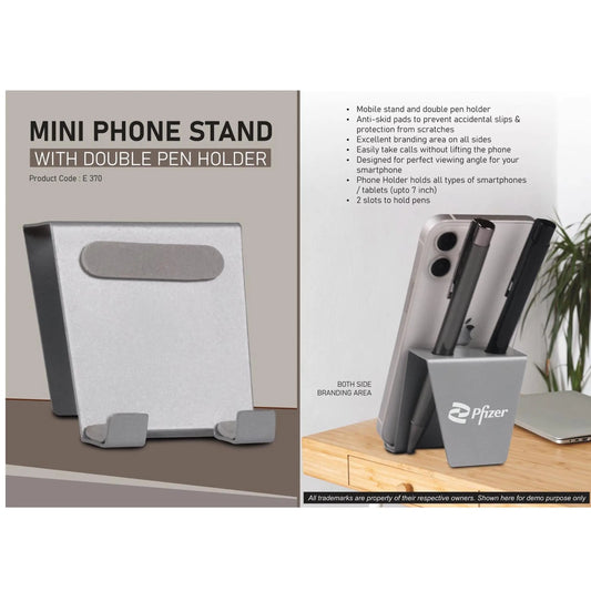 Mini phone stand with double pen holder  - E 370 MARSH Corporate gifts