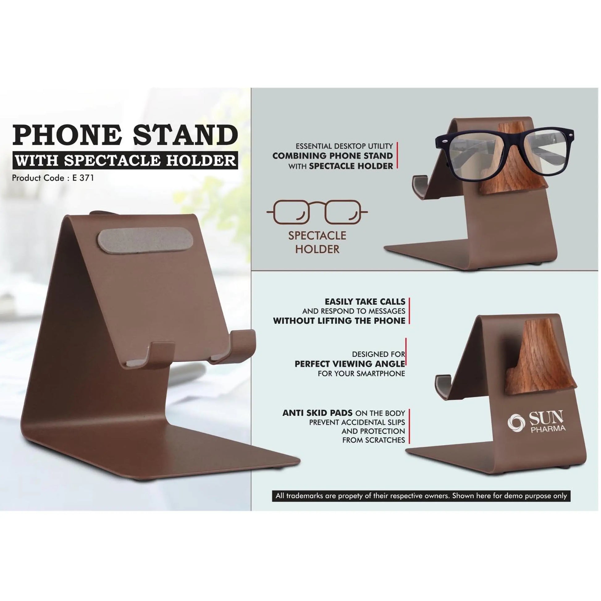 Metal Phone stand with Spectacle holder | Perfect for glasses &  goggles  - E 371 MARSH Corporate gifts