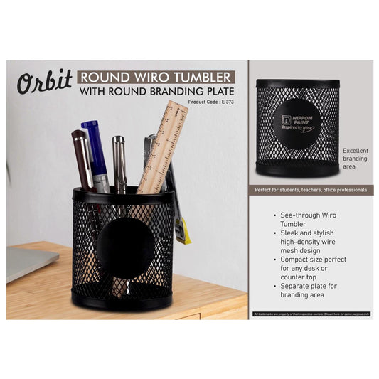 0rbit: Round Wiro tumbler with Round Branding Plate - E 373