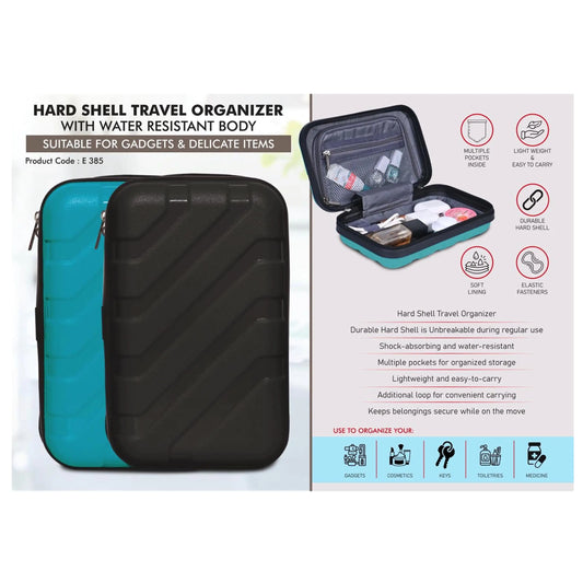 Hard Shell Travel Organizer with unbreakable shell | Suitable for  Gadgets & Delicate items | Shock absorbing & Water Resistant - E 385 MARSH Corporate gifts