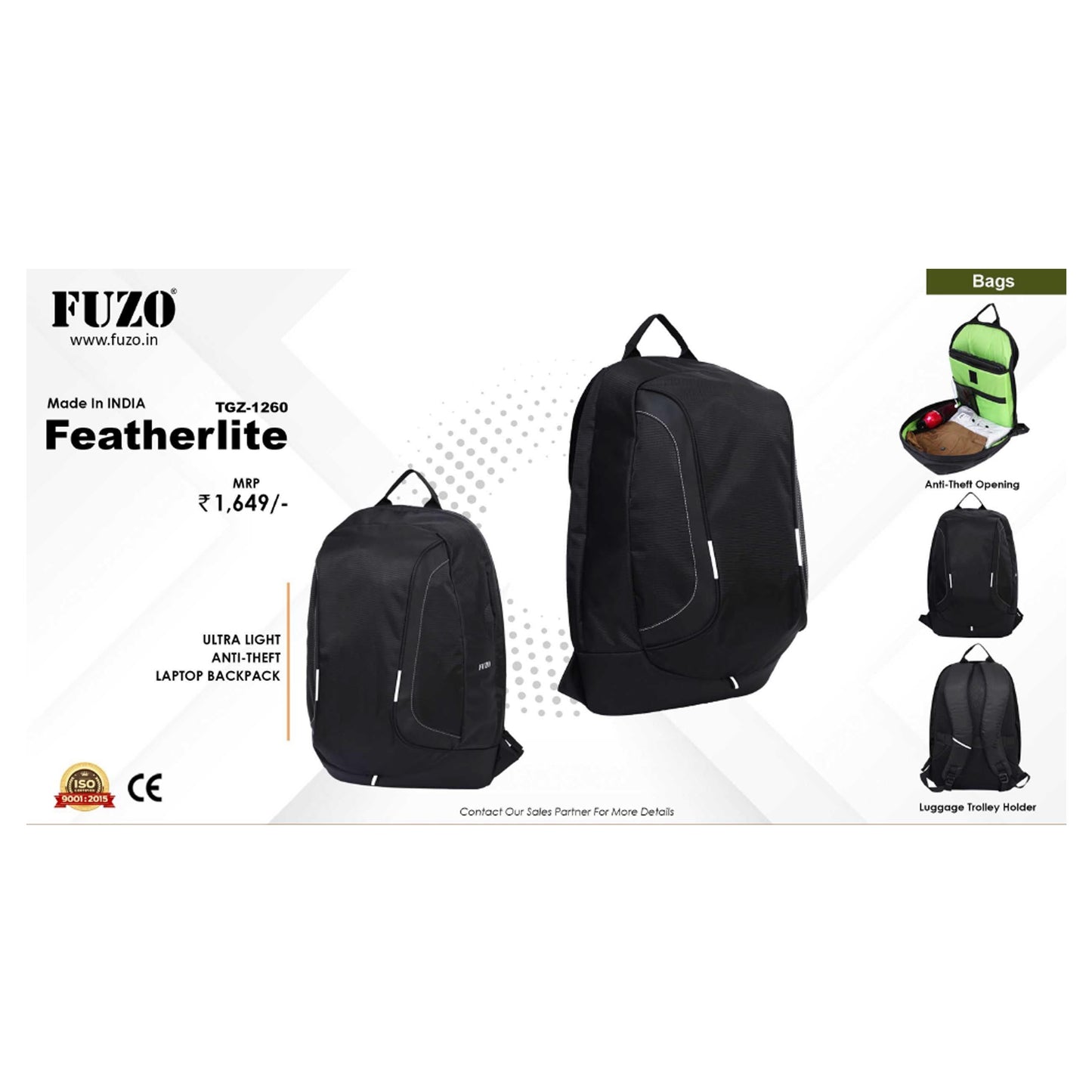 FUZO -  FEATHERLITE TGZ-1260 - LAPTOP  BACKPACK MARSH Corporate gifts