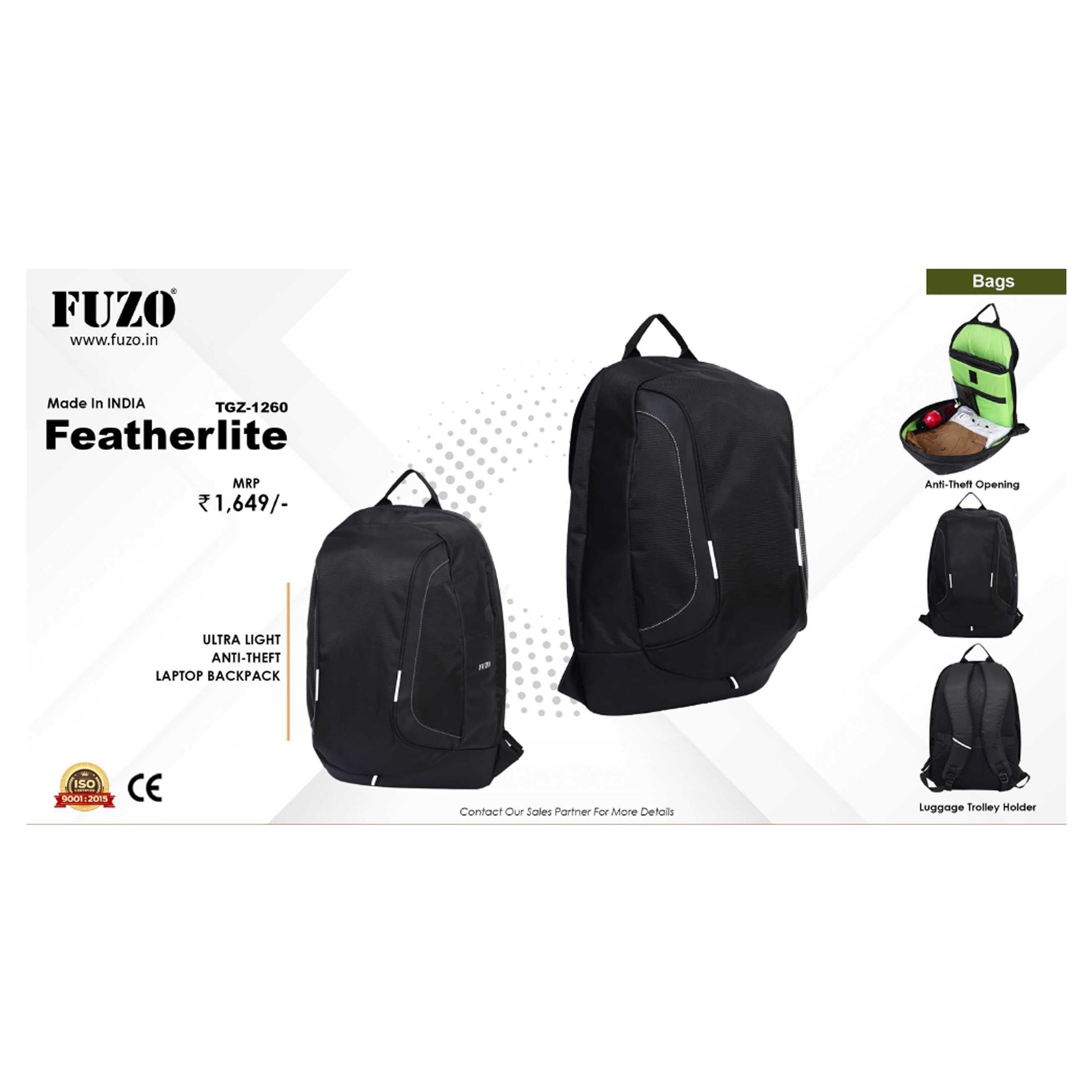 FUZO -  FEATHERLITE TGZ-1260 - LAPTOP  BACKPACK MARSH Corporate gifts