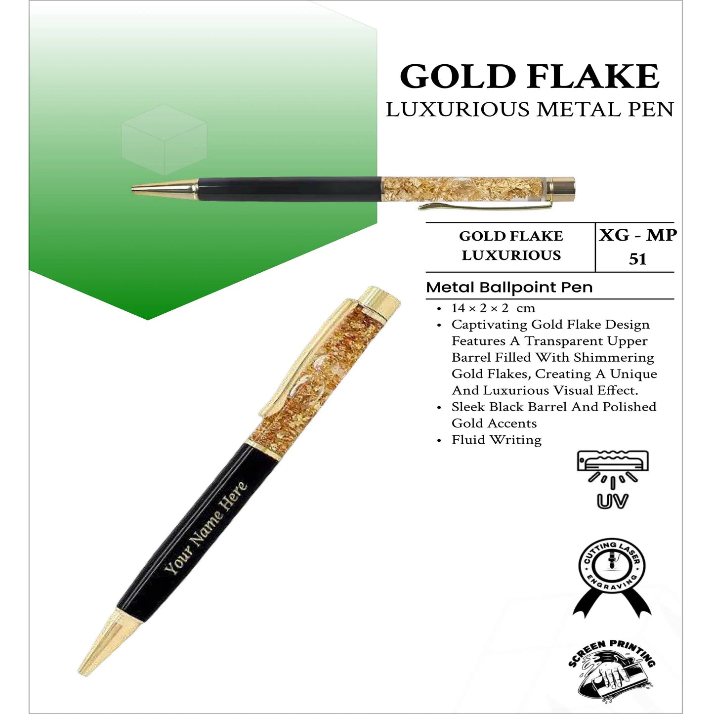 Gold Flake Luxurious Metal  Pen XG -MP51 MARSH Corporate gifts