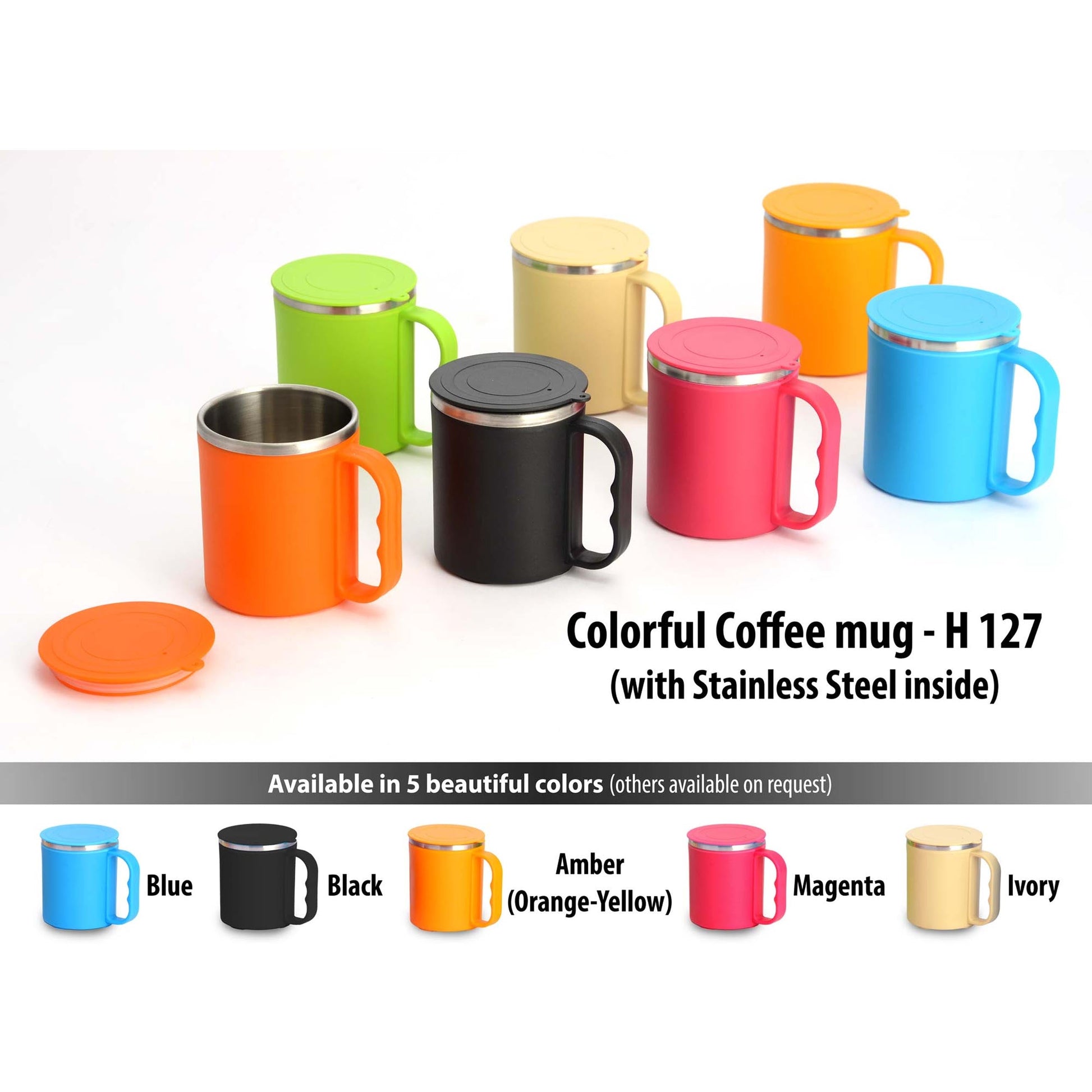 Colorful SS coffee mug (with box) - H 127 MARSH Corporate gifts