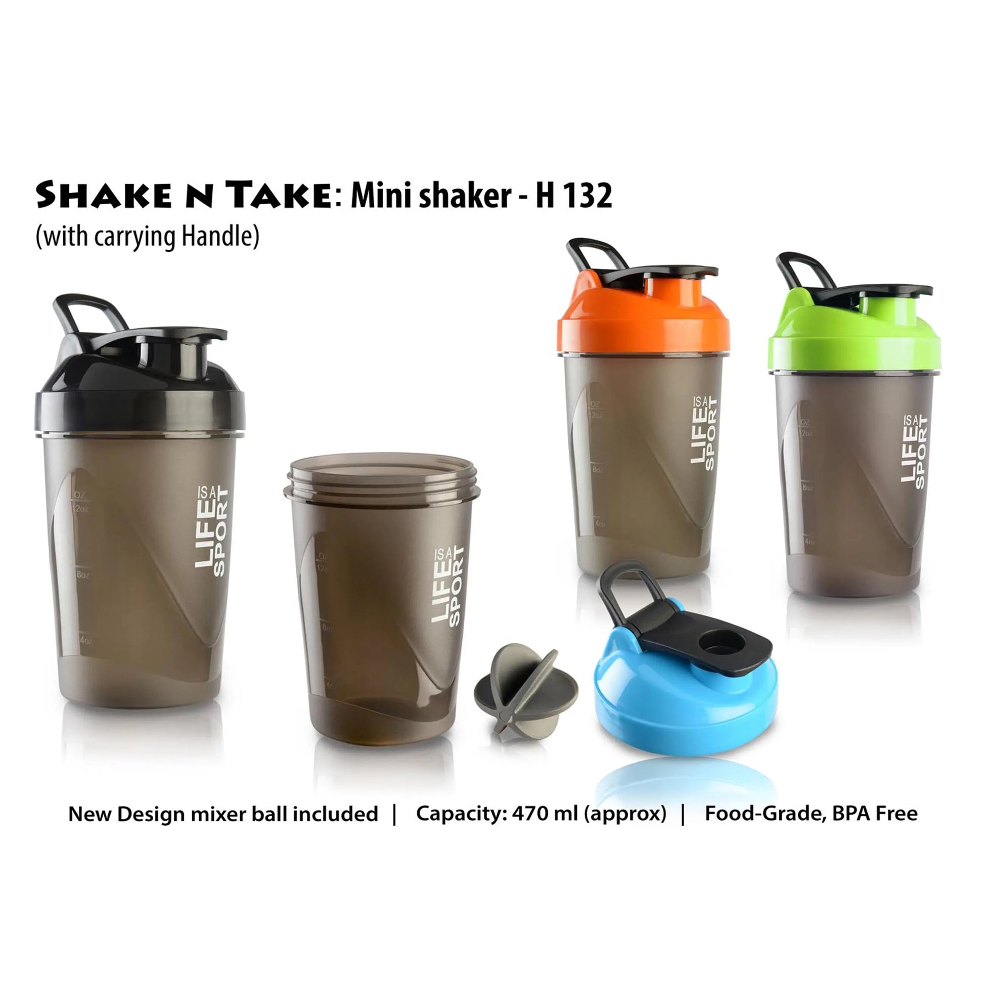 Shake n Take: Mini shaker with Handle (with box) - H 132 MARSH Corporate gifts