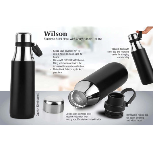 Wilson: Stainless steel flask with carry handle (500 ml) -  H 161 MARSH Stationery